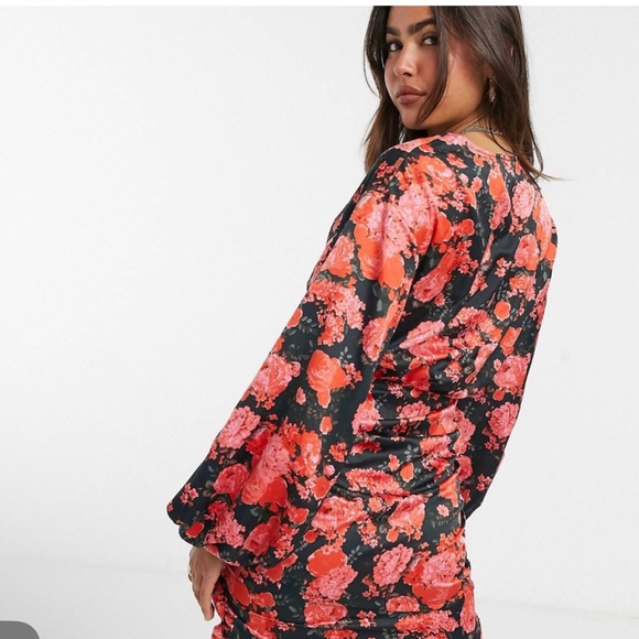 ASOS Knot Front Mini Dress Size 14 - Picture 2 of 6